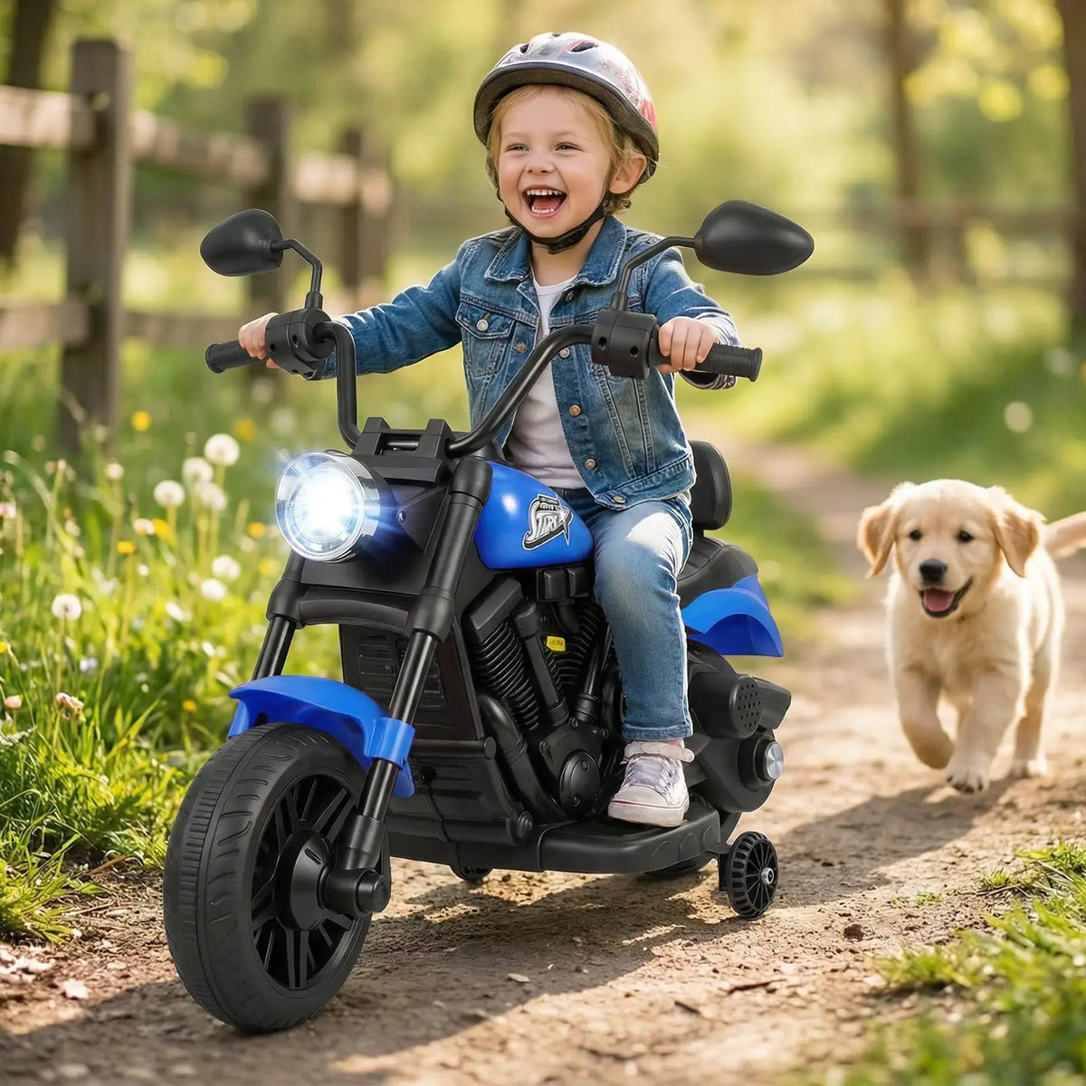 6V Kids Motorcycle with Headlight and Music and Training Wheels, photo 4 of 32