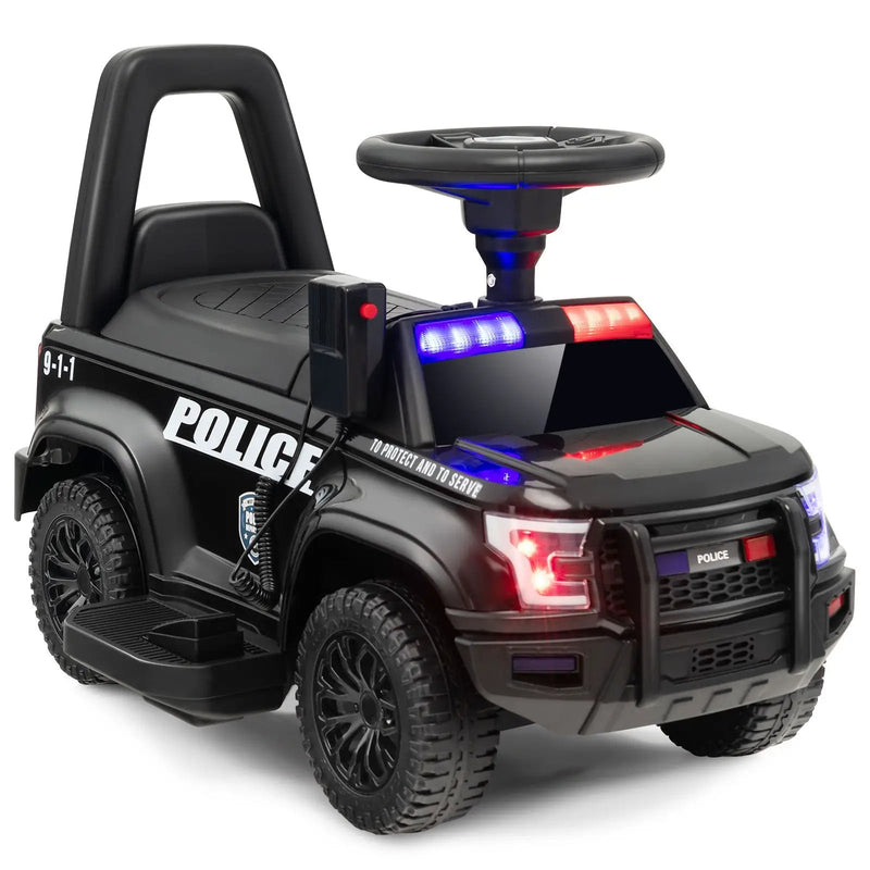 6V Kids Ride On Police Car with Real Megaphone and Siren Flashing Lights by DirectDeals