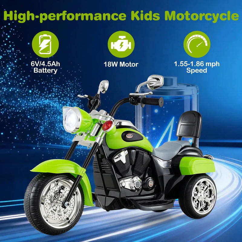3-Wheel Electric Motorcycle Ride-On Toy for Toddlers 3+ by DirectDeals