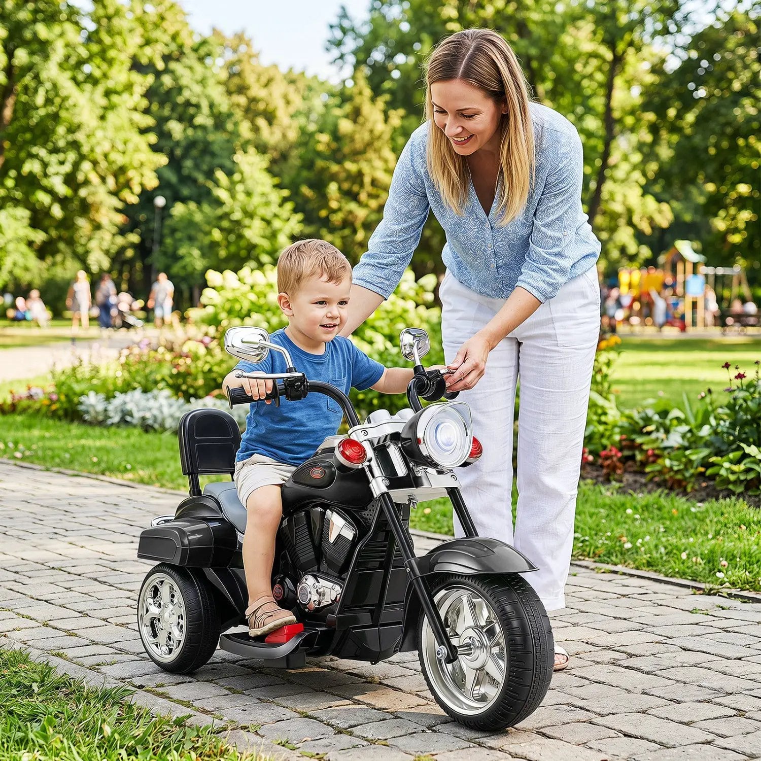 3-Wheel Electric Motorcycle Ride-On Toy for Toddlers 3+ by DirectDeals