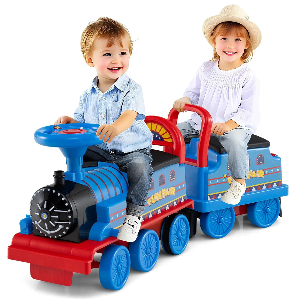 6V Ride on Train 2-Seater with Carriage and Flashing LED Lights, photo 9 of 24