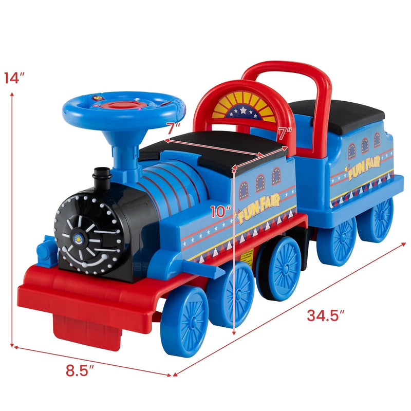 6V Ride on Train 2-Seater with Carriage and Flashing LED Lights by DirectDeals