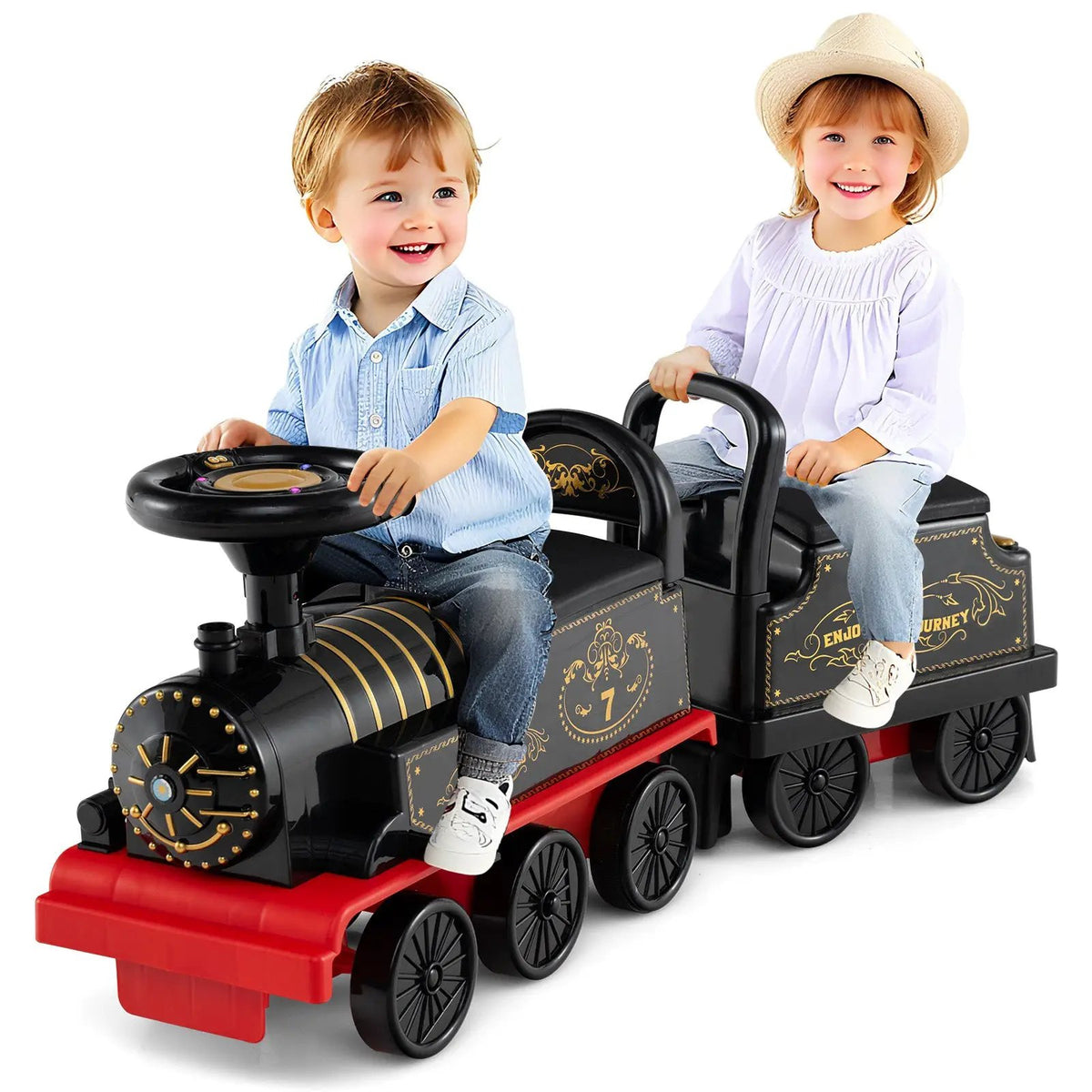 6V Ride on Train 2-Seater with Carriage and Flashing LED Lights, photo 7 of 24