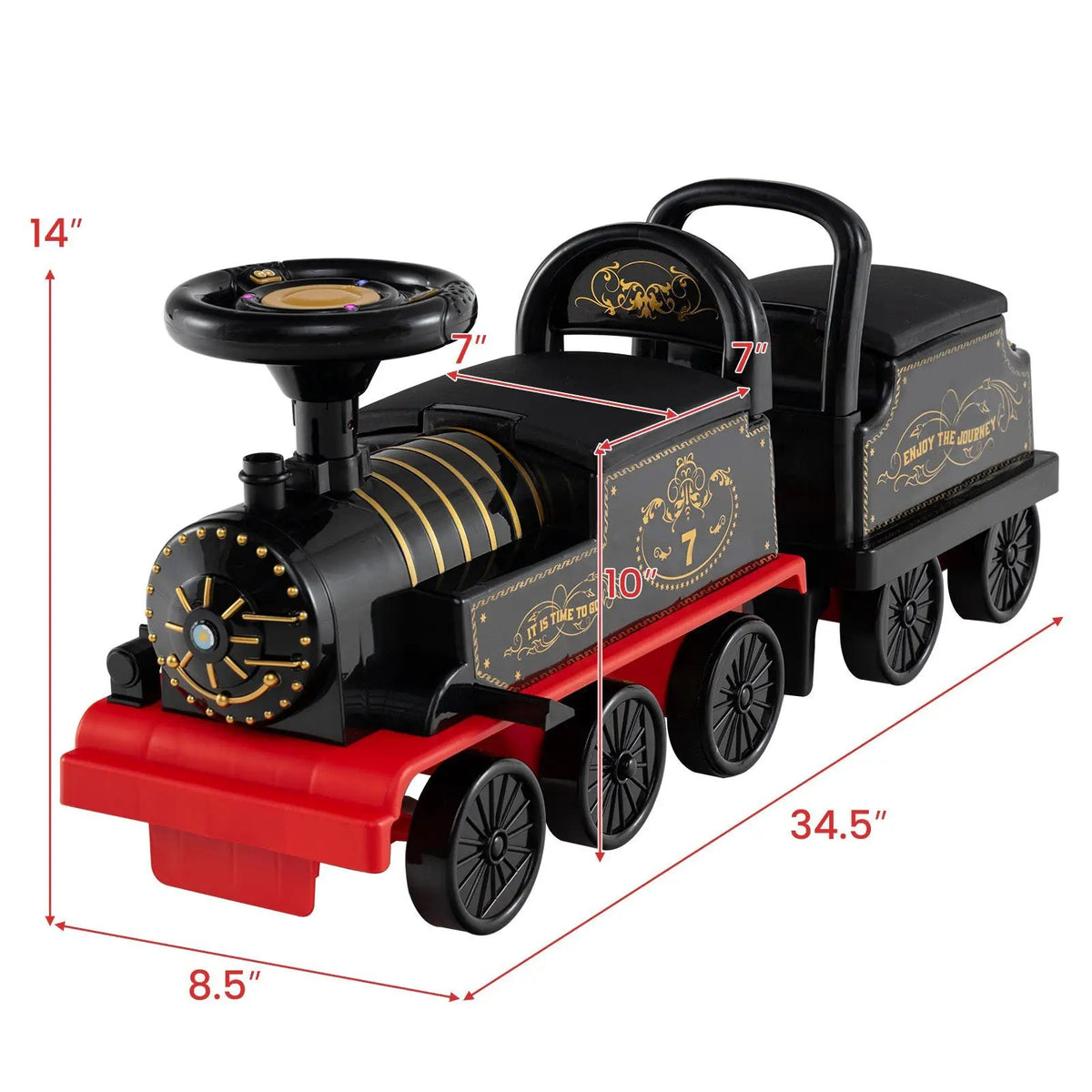 6V Ride on Train 2-Seater with Carriage and Flashing LED Lights, photo 10 of 24