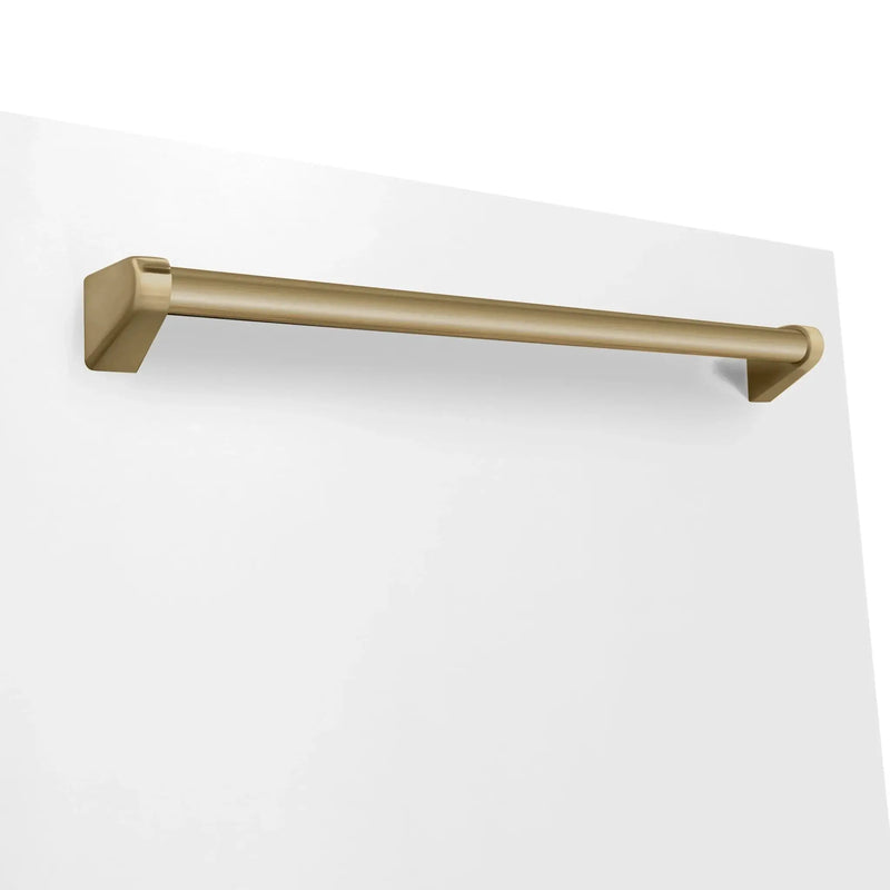 ZLINE Autograph 24" Dishwasher, White Door, Bronze DWMTZ-WM-24-CB by Farmhouse Kitchen and Bath