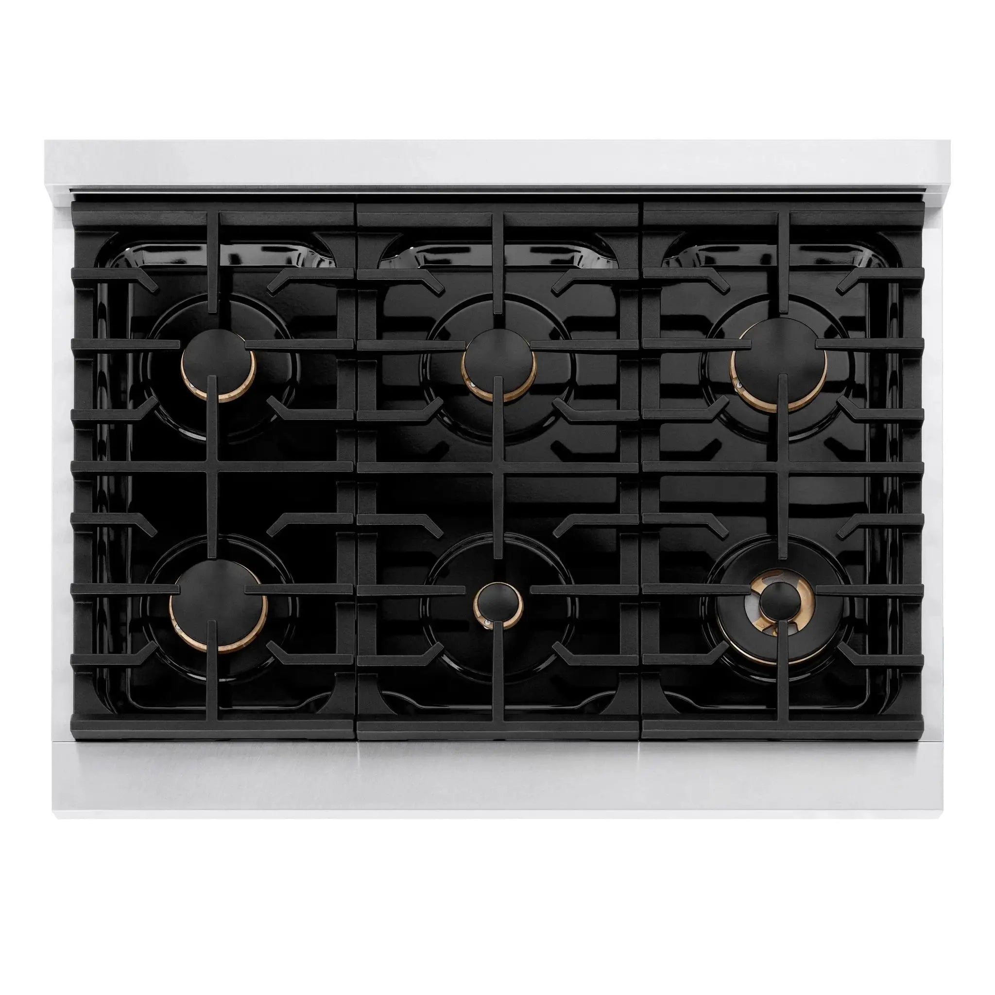 ZLINE 36"Paramount Dual Fuel Range DuraSnow® Champagne Bronze SDRSZ-36-CB by Farmhouse Kitchen and Bath