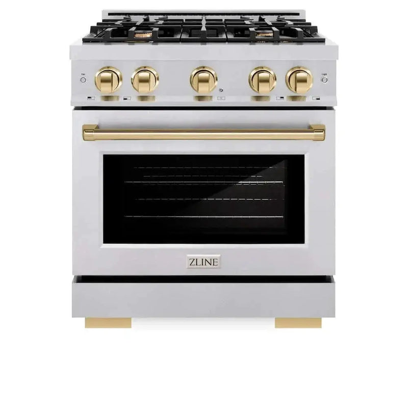 ZLINE 30" Select Gas Range Convection Gas Oven Stainless Steel Gold HGRZ-30-G by Farmhouse Kitchen and Bath