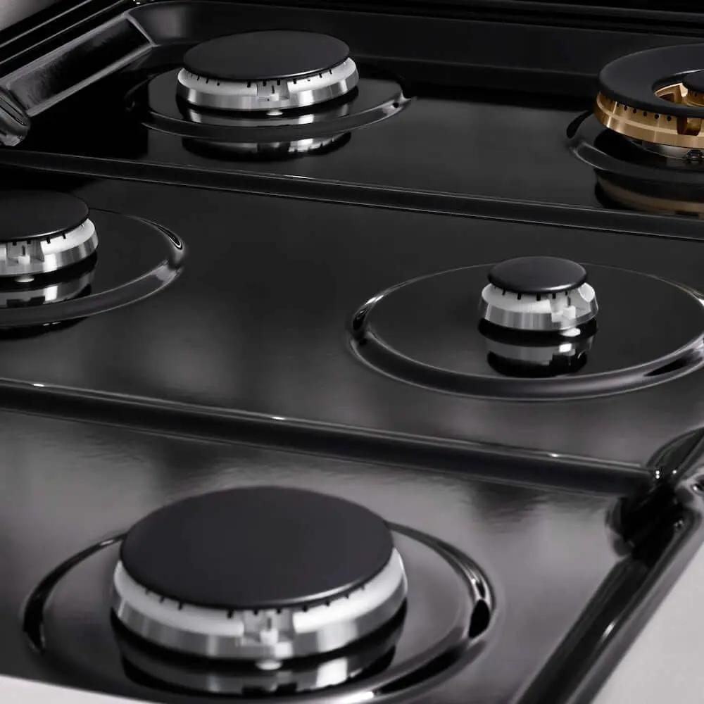 ZLINE 36" Paramount Gas Rangetop DuraSnow® Stainless Steel SRTS-36 by Farmhouse Kitchen and Bath