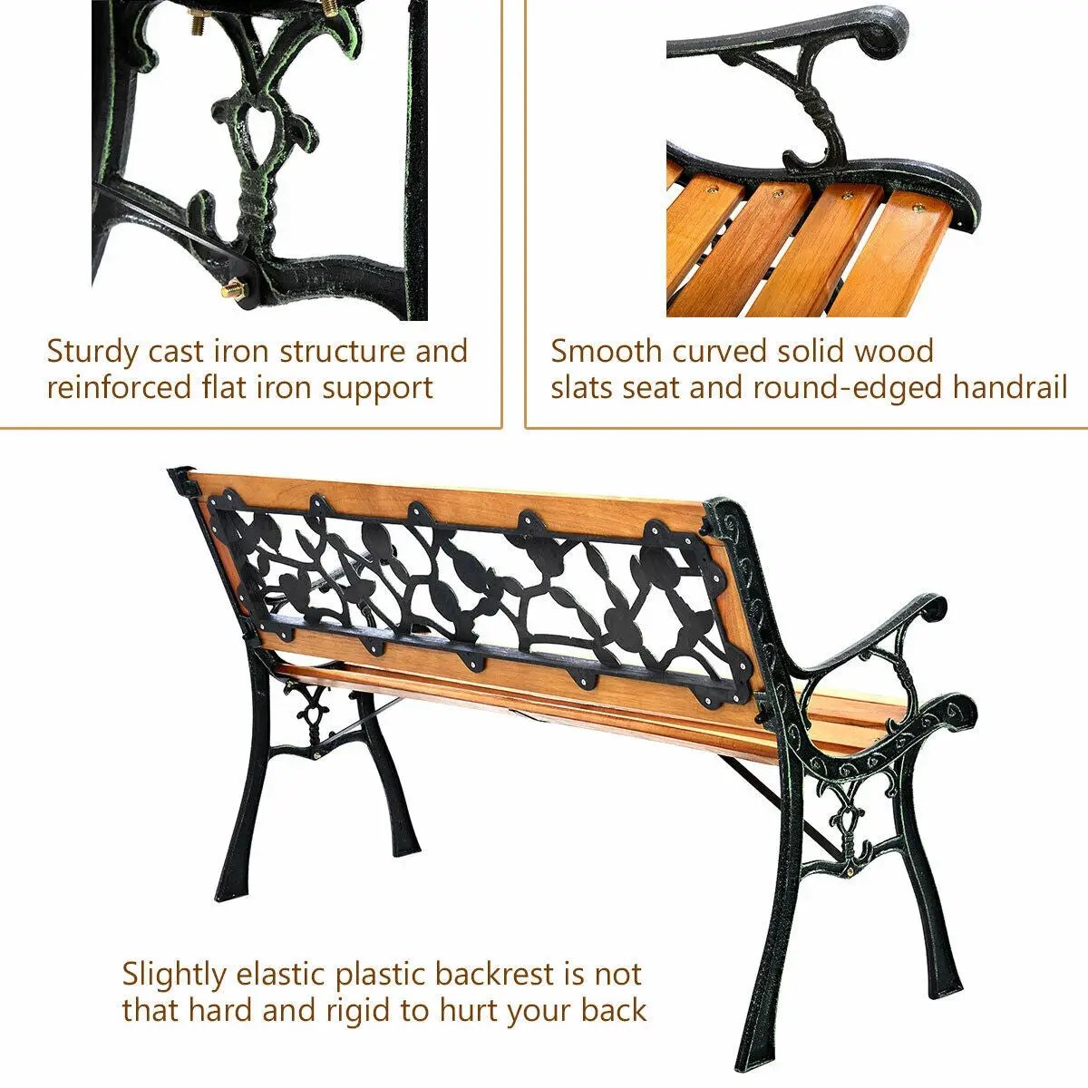 49 1/2 Inch Patio Park Garden Porch Chair Bench by DirectDeals
