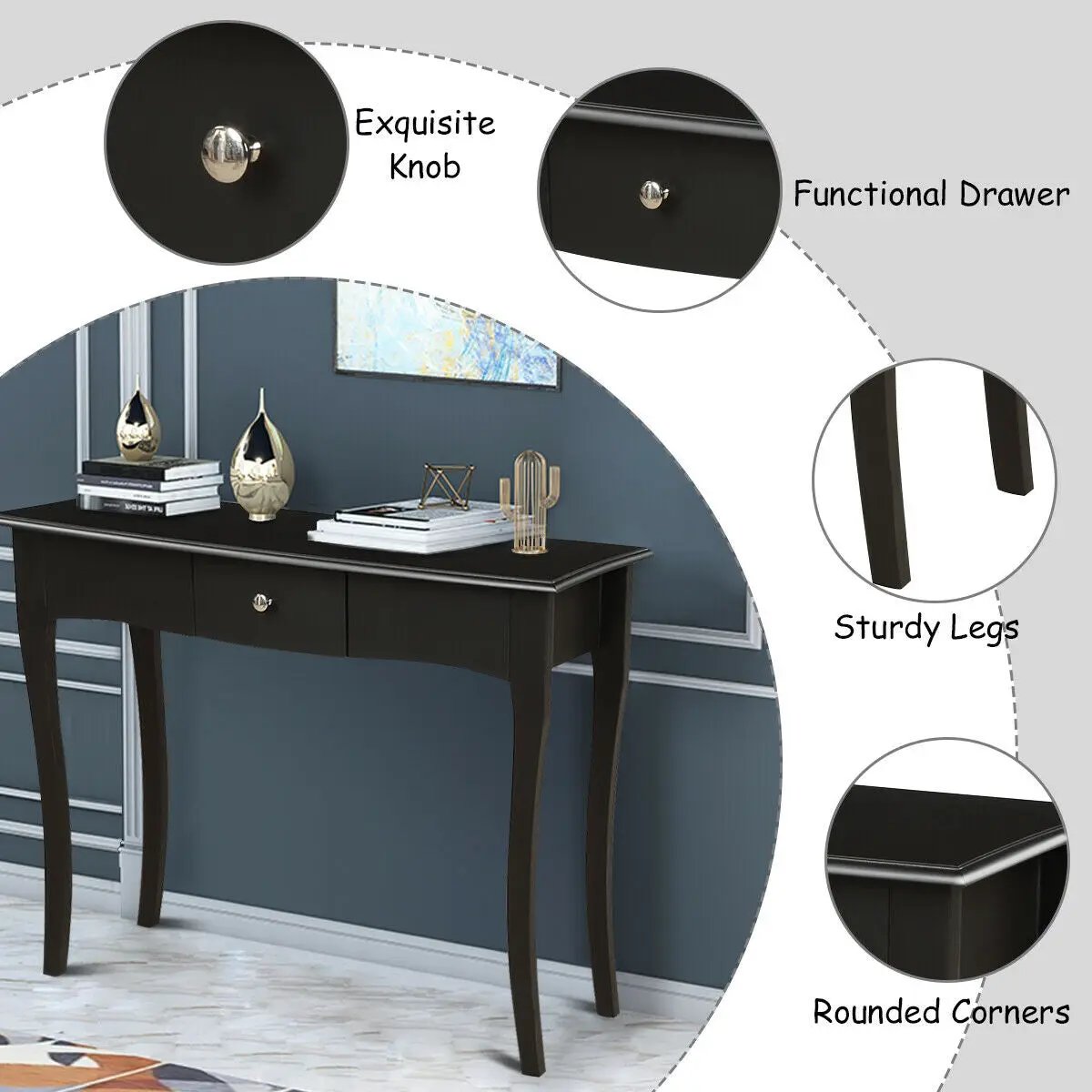 Modern Multifunctional Console Table with Storage Drawer by DirectDeals