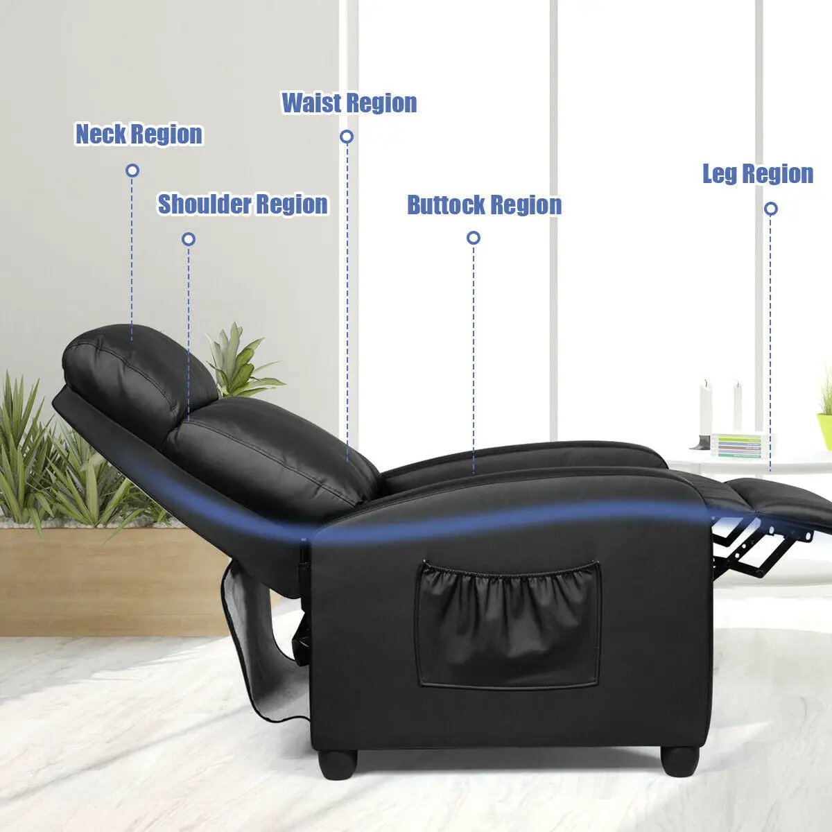 Recliner Sofa Wingback Chair with Massage Function, photo 20 of 24