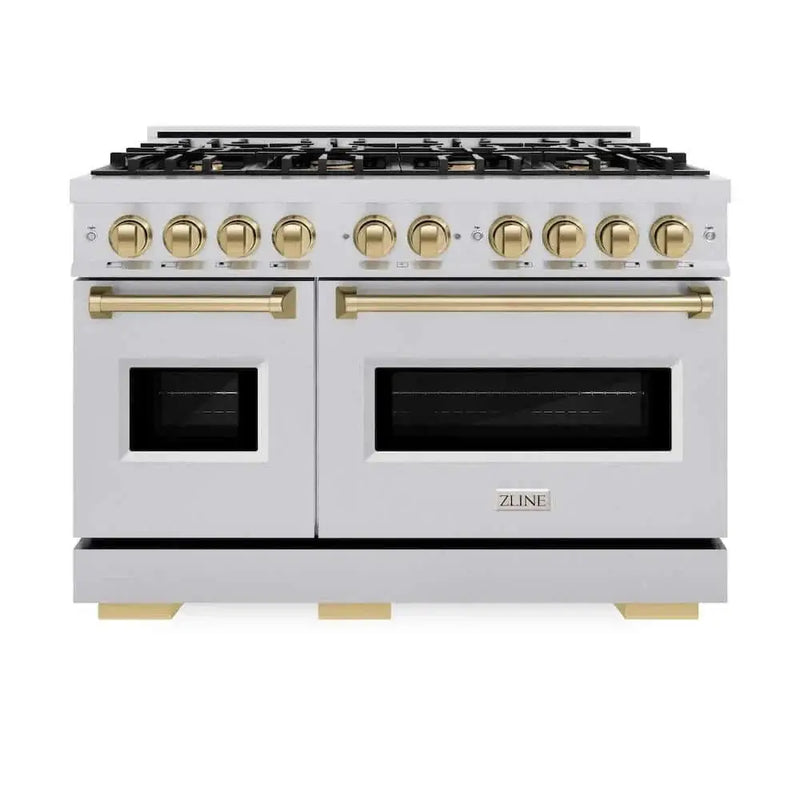 ZLINE 48" Classic Gas Range, Convection Gas Oven Stainless Steel, Champagne Bronze CGRZ-48-CB by Farmhouse Kitchen and Bath
