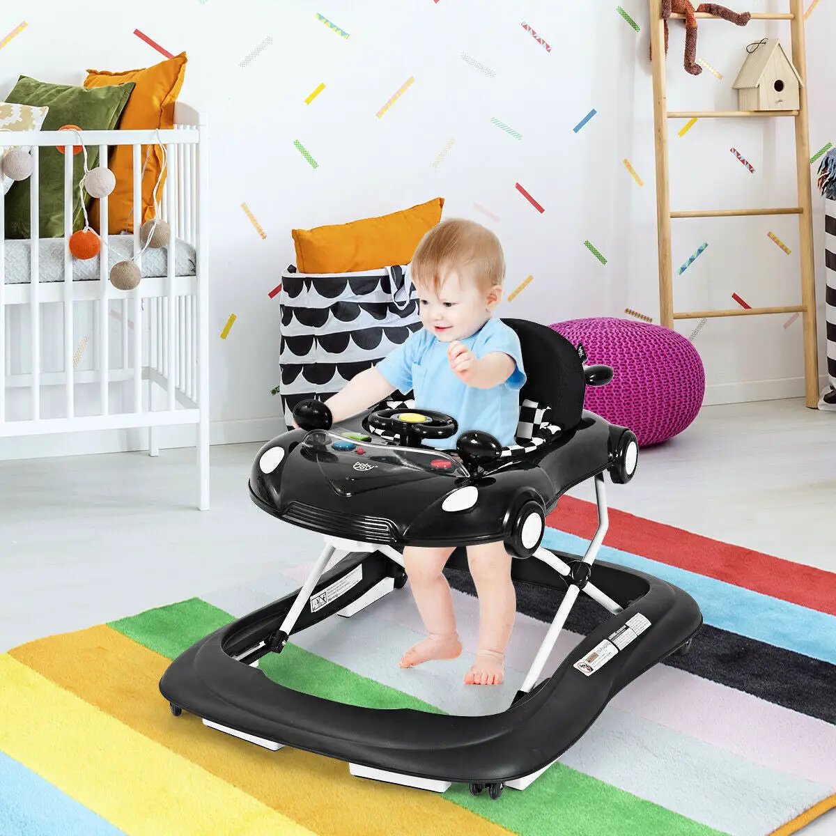 2-in-1 Foldable Baby Walker with Music Player and Lights, photo 2 of 16