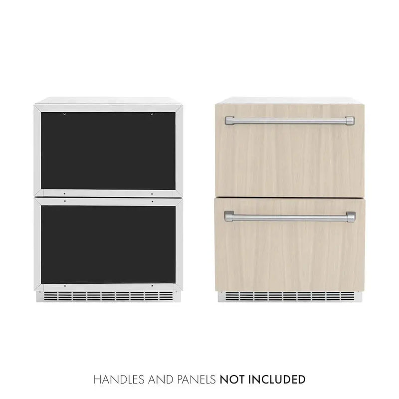 ZLINE 24" Touchstone 168 Can Outdoor-Rated Dual Refrigerator Drawer, Panel Ready, RDSPO-24 by Farmhouse Kitchen and Bath