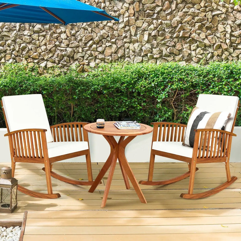 27 InchOutdoor Round Solid Wood Coffee Side Bistro Table by DirectDeals