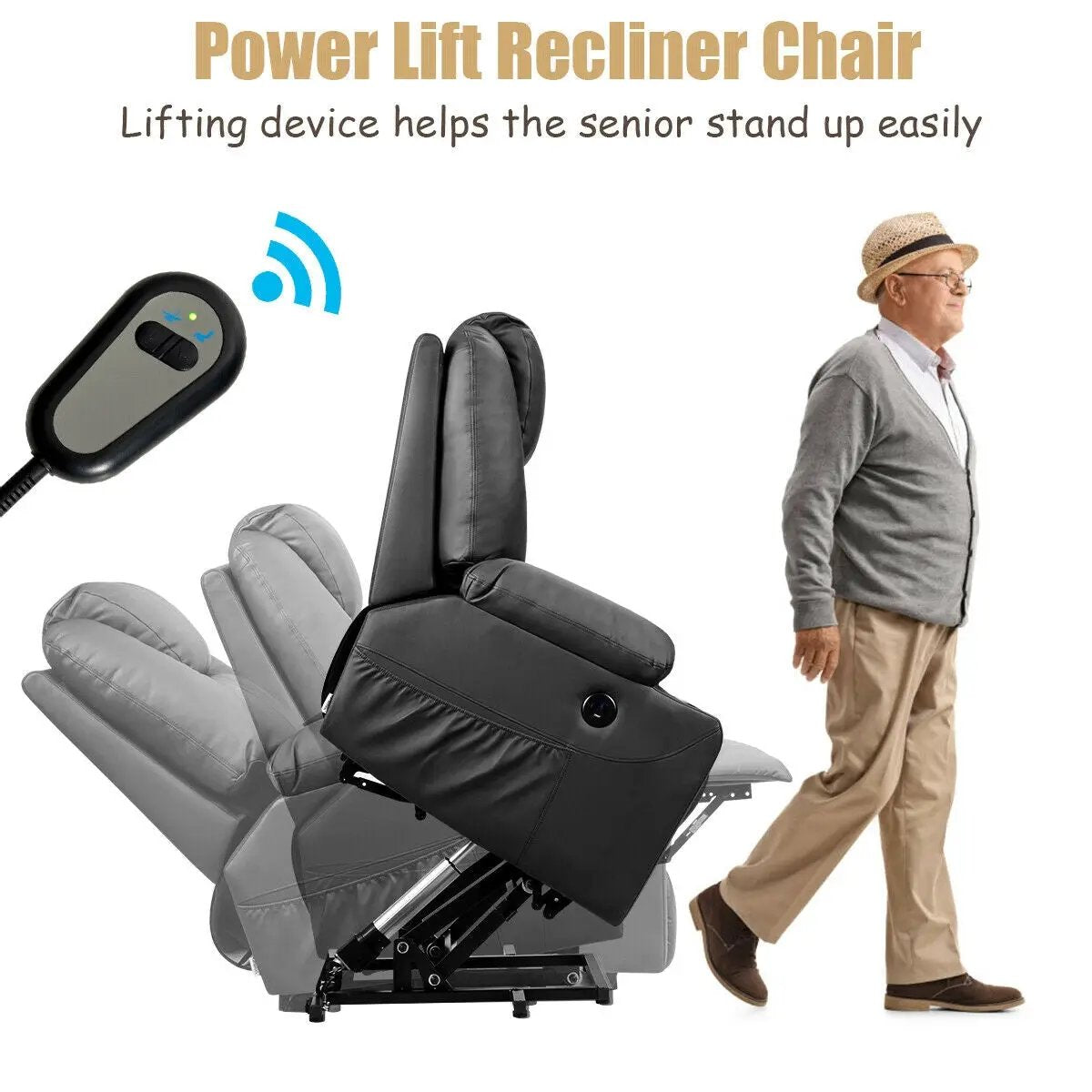 Electric Power Lift Leather Massage Sofa, photo 11 of 16