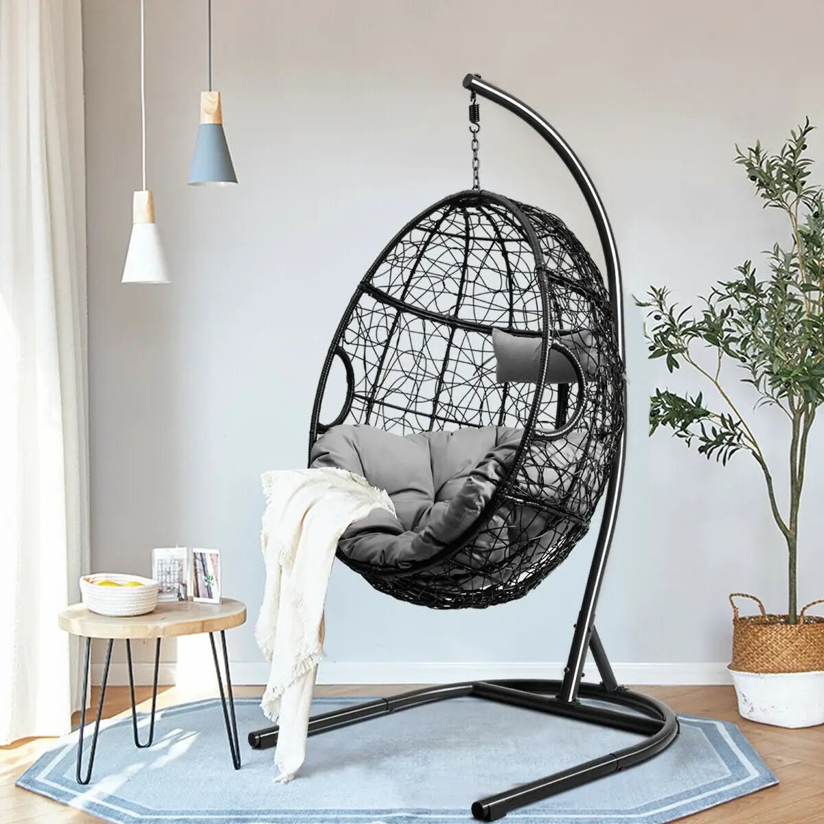 Hanging Cushioned Hammock Chair with Stand by DirectDeals