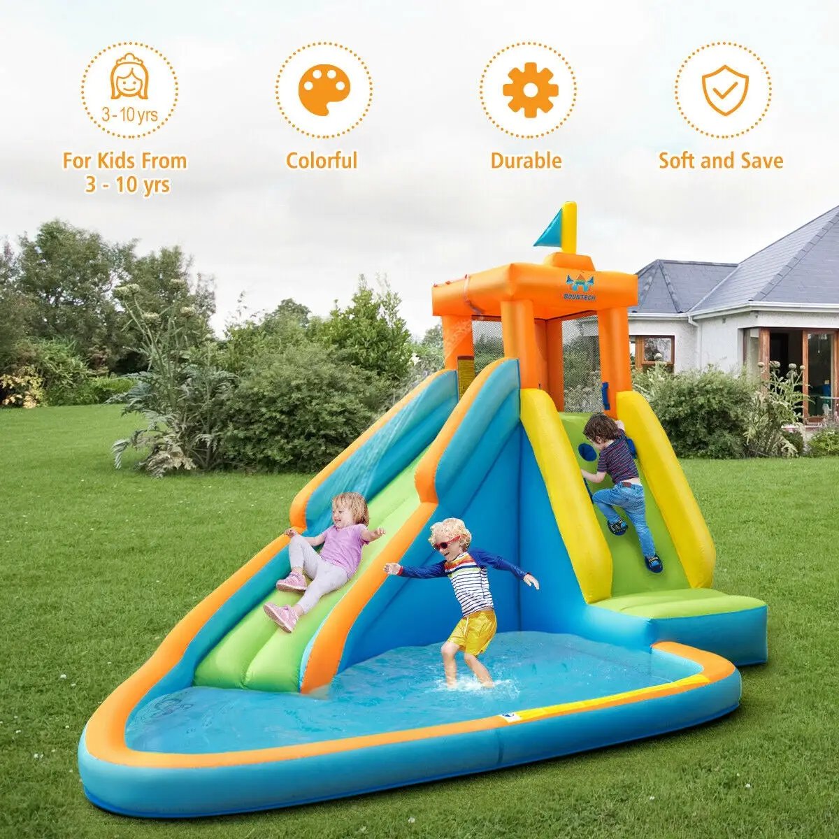 Inflatable Water Slide Bounce House Without Blower by DirectDeals
