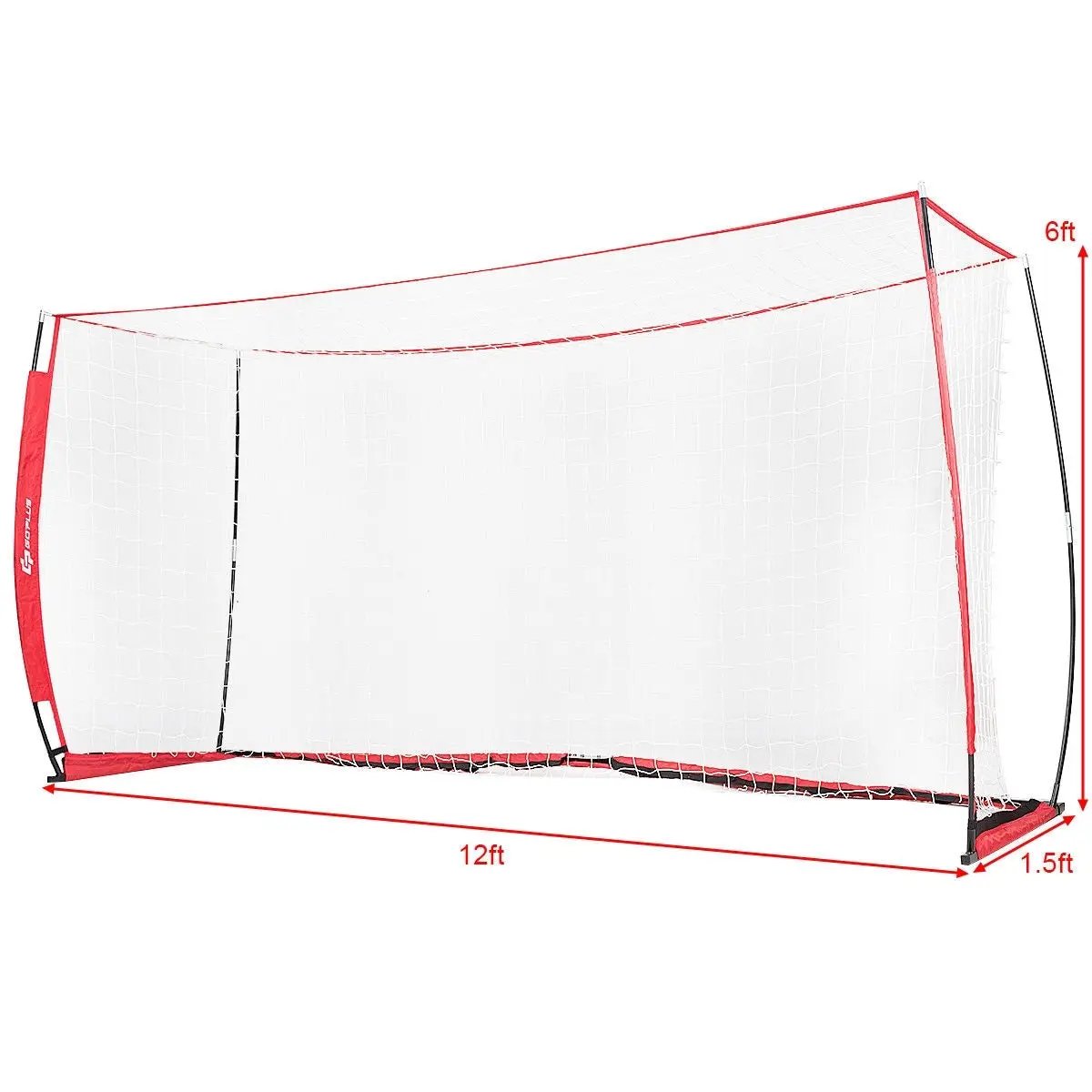 6/8/12 Feet Durable Bow Style Soccer Goal Net with Bag-12' x 6' by DirectDeals