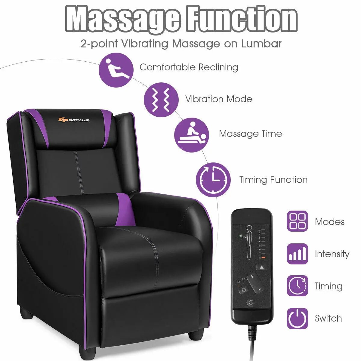 Home Massage Gaming Recliner Chair, photo 7 of 9