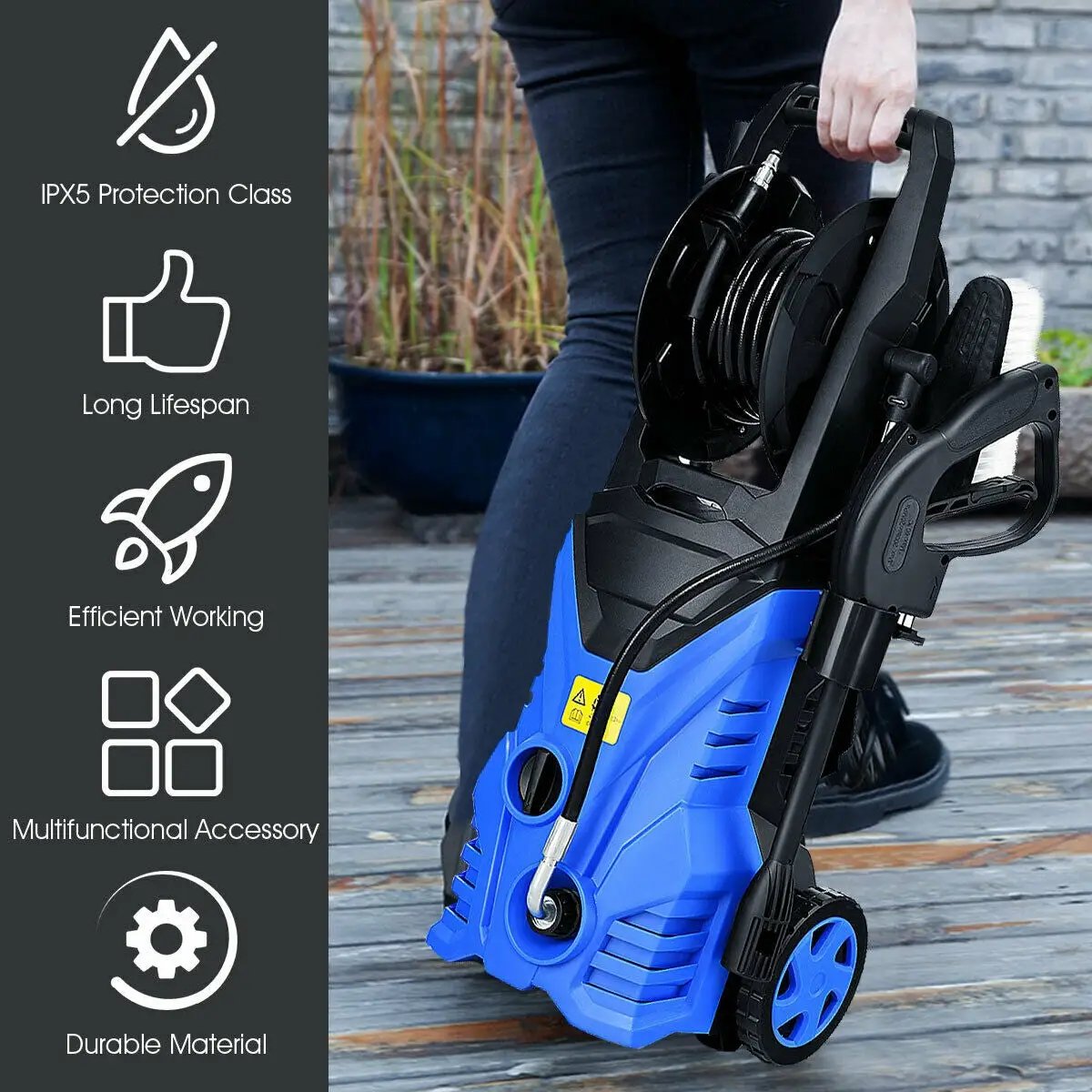 1800W 2030PSI Electric Pressure Washer Cleaner with Hose Reel, photo 6 of 9