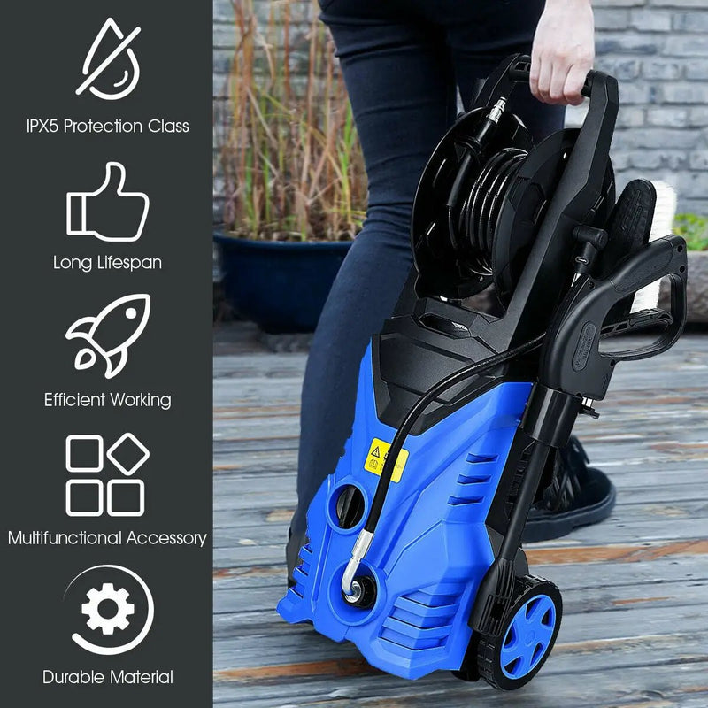 1800W 2030PSI Electric Pressure Washer Cleaner with Hose Reel by DirectDeals