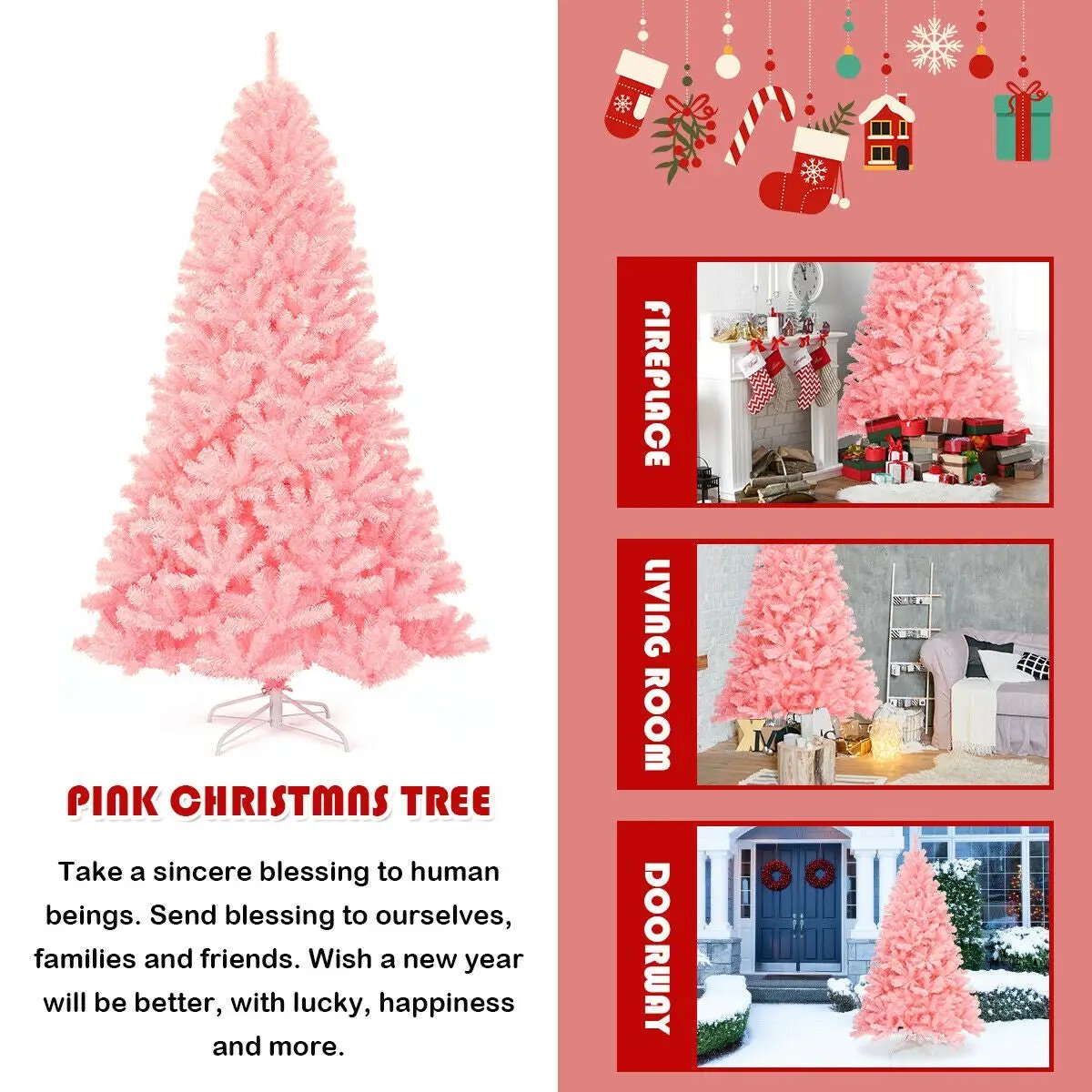 7.5 Feet Hinged Artificial Christmas Tree Full Fir Tree by DirectDeals