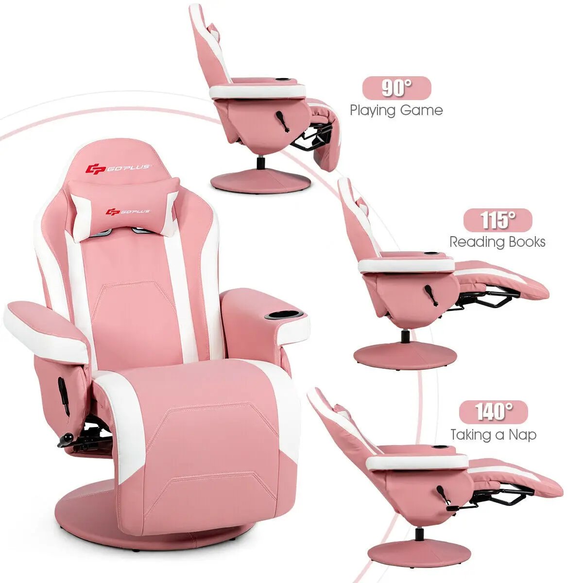 Ergonomic High Back Massage Gaming Chair with Pillow, photo 8 of 12