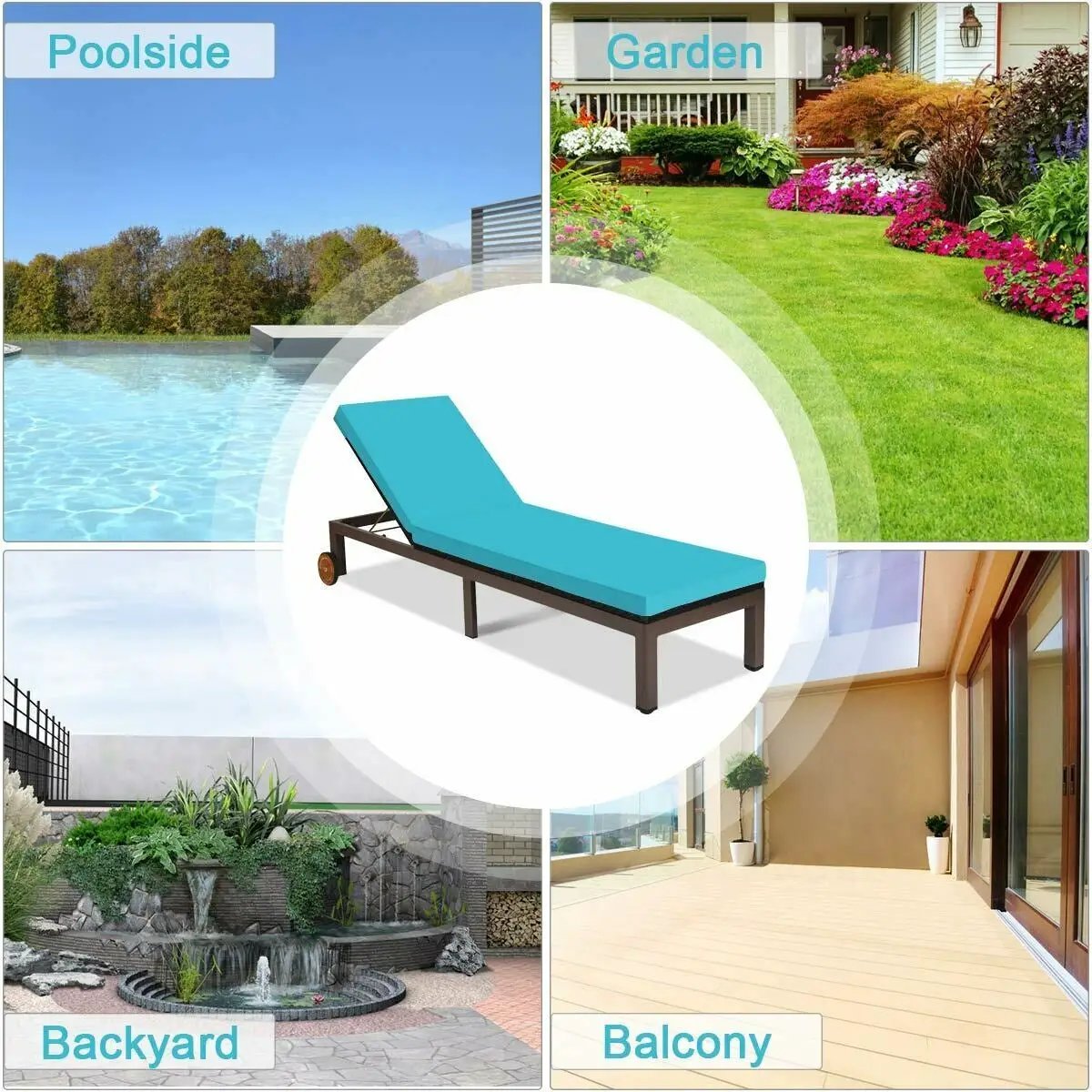 Back Adjustable Cushioned Patio Rattan Lounge Chair, photo 5 of 9