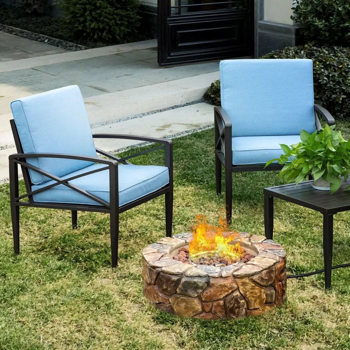 28 Inch Propane Gas Fire Pit by DirectDeals