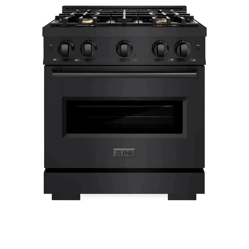 ZLINE 30" Classic Gas Range, Convection Gas Oven Black Stainless Steel Brass Burners, CGRB-BR-30 by Farmhouse Kitchen and Bath
