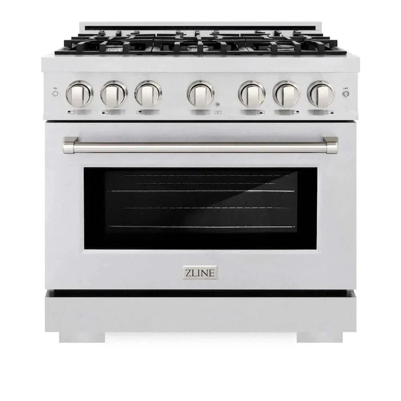 ZLINE 36" Select Dual Fuel Range Gas Cooktop Electric Convection Oven DuraSnow® Stainless Steel HDRS-36 by Farmhouse Kitchen and Bath