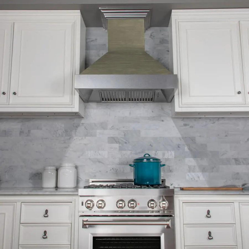 ZLINE 36" Wooden Wall Range Hood, CFM Motor, 365YY-36 by Farmhouse Kitchen and Bath