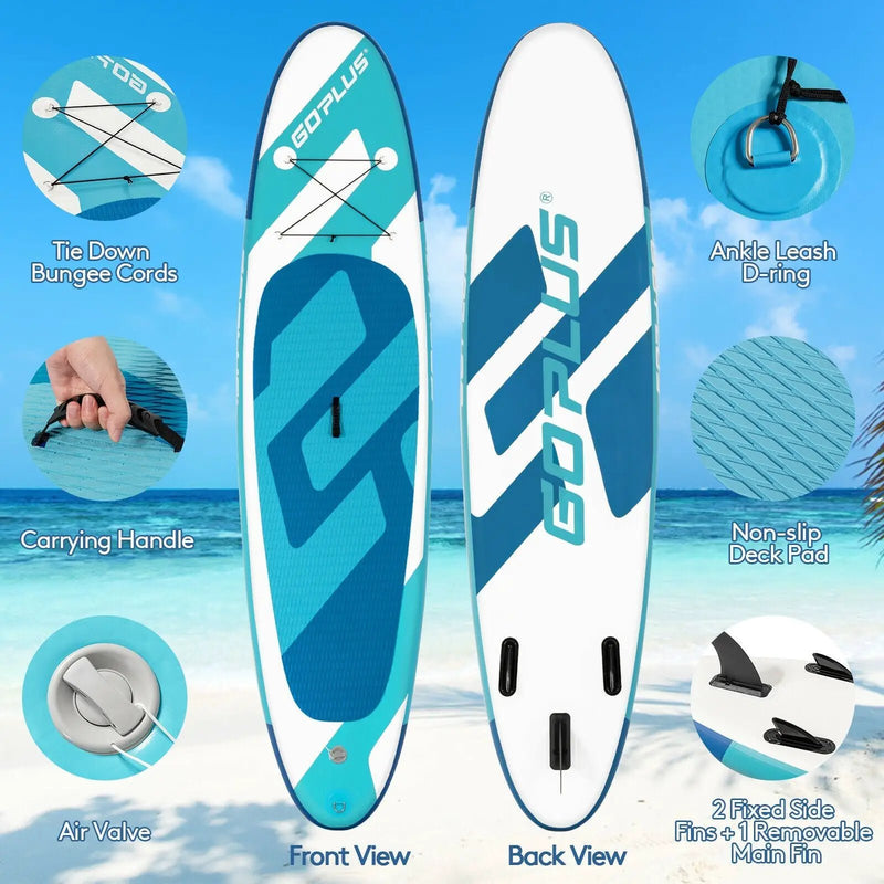 10 Feet Inflatable Stand Up Paddle Board 6 Inch Thick with Accessory Pack by DirectDeals