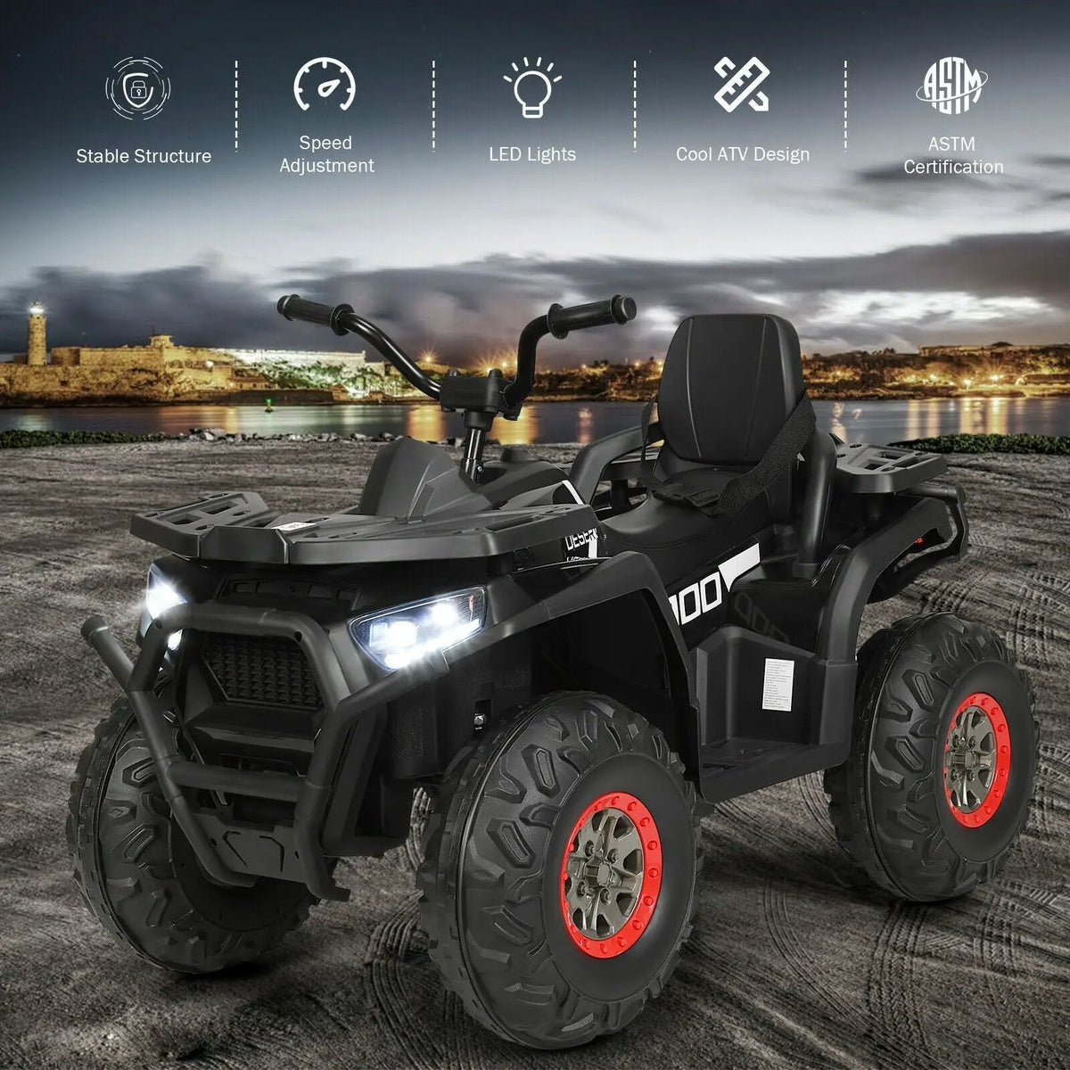 12 V Kids Electric 4-Wheeler ATV Quad with MP3 and LED Lights, photo 6 of 10