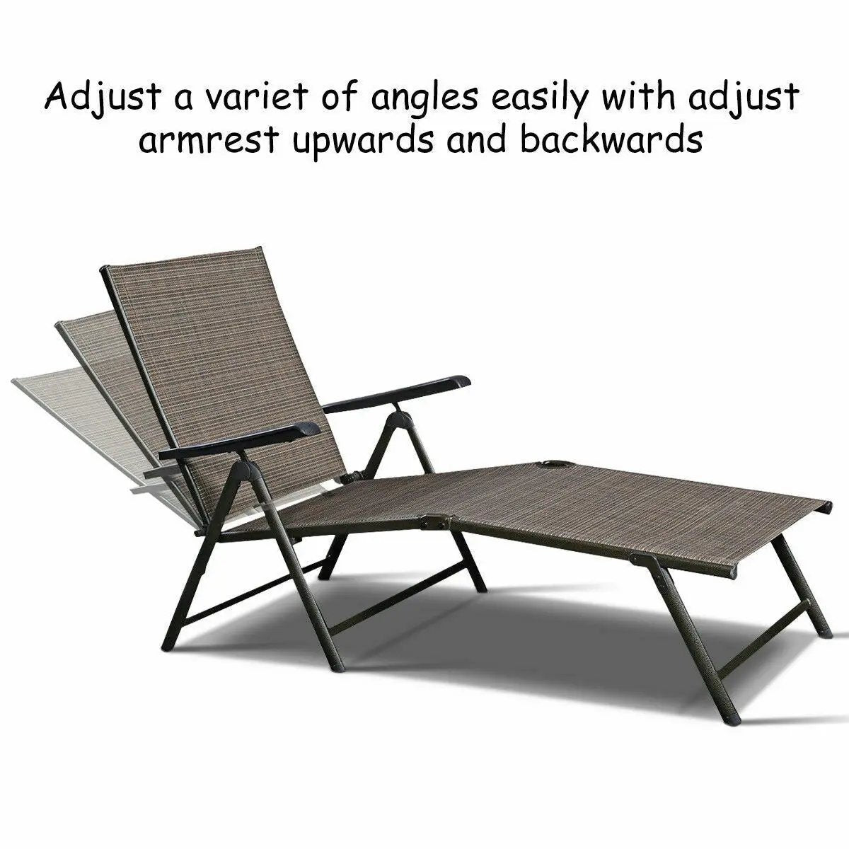 Set of 2 Adjustable Chaise Lounge Chair with 5 Reclining Positions by DirectDeals
