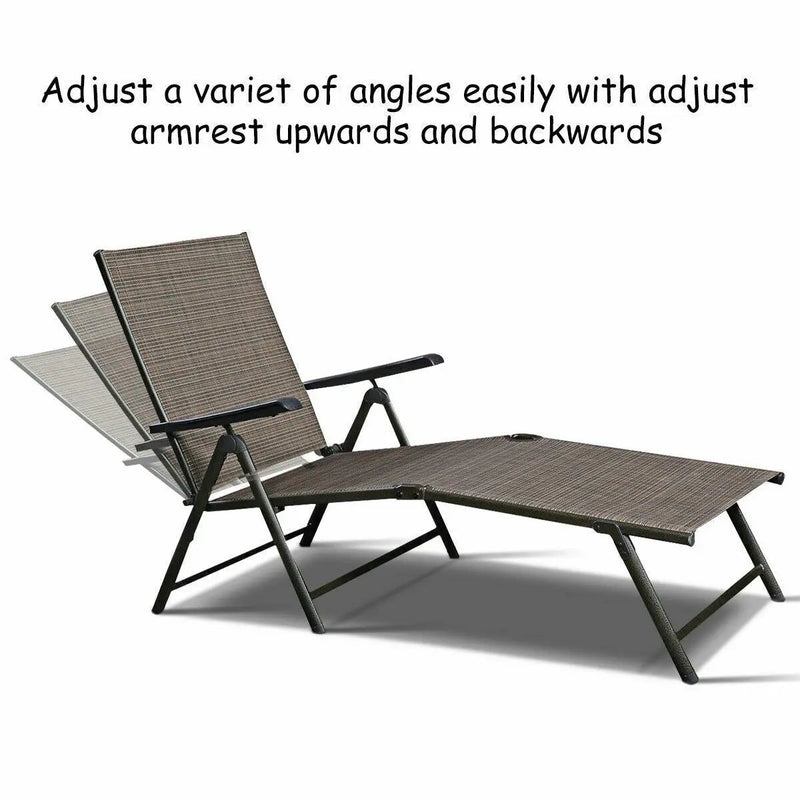 Set of 2 Adjustable Chaise Lounge Chair with 5 Reclining Positions by DirectDeals