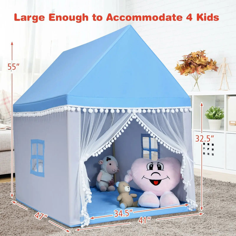 Kids Play Tent Large Playhouse Children Play Castle Fairy Tent Gift with Mat by DirectDeals