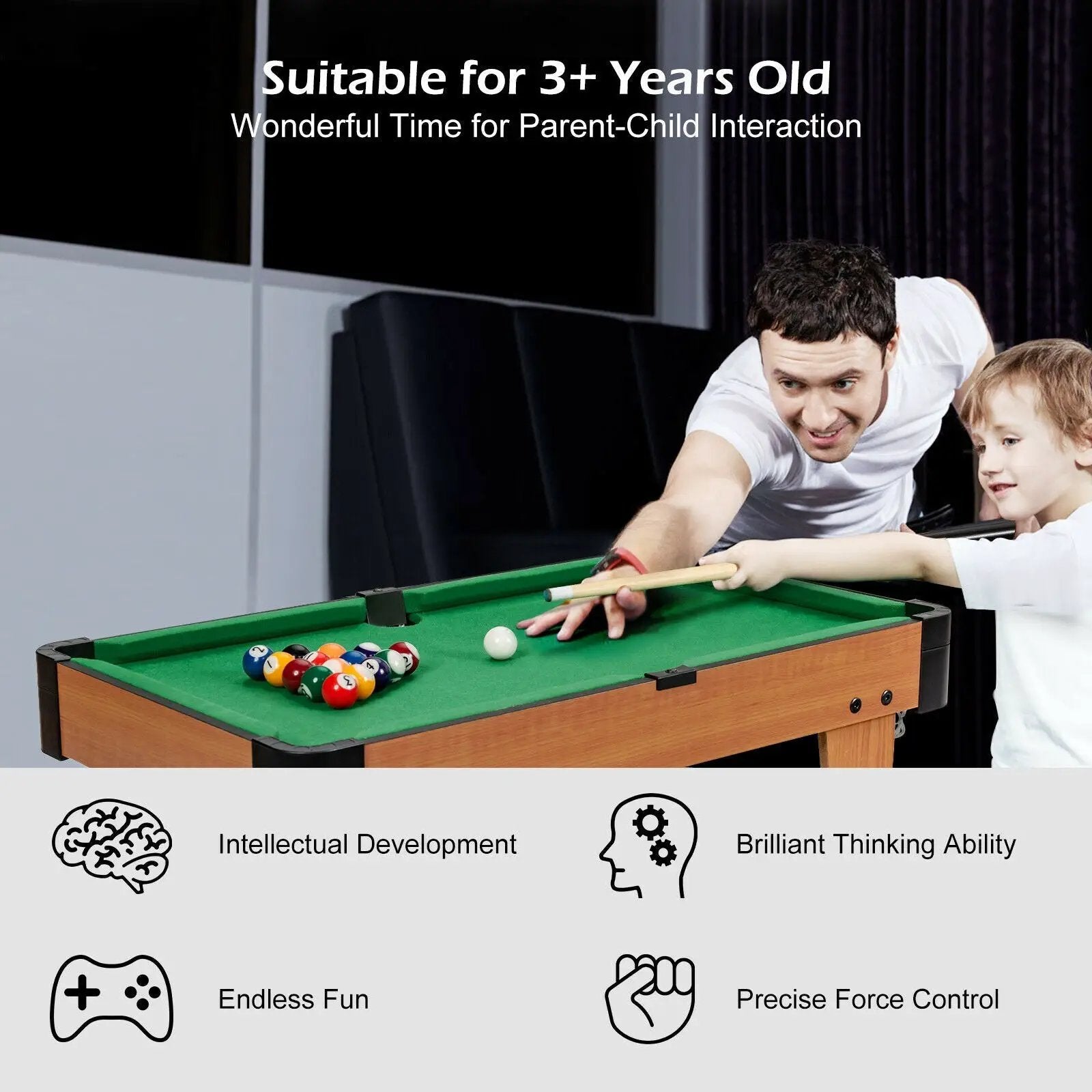 24‚Äù Mini Tabletop Pool Table Set Indoor Billiards Table with Accessories by DirectDeals