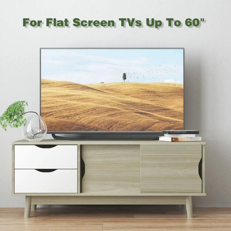 TV Stand for TV up to 60 Inch Media Console Table Storage with Doors by DirectDeals