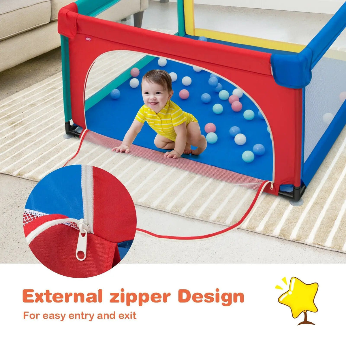 Large Safety Play Center Yard with 50 Balls for Baby Infant, photo 8 of 9