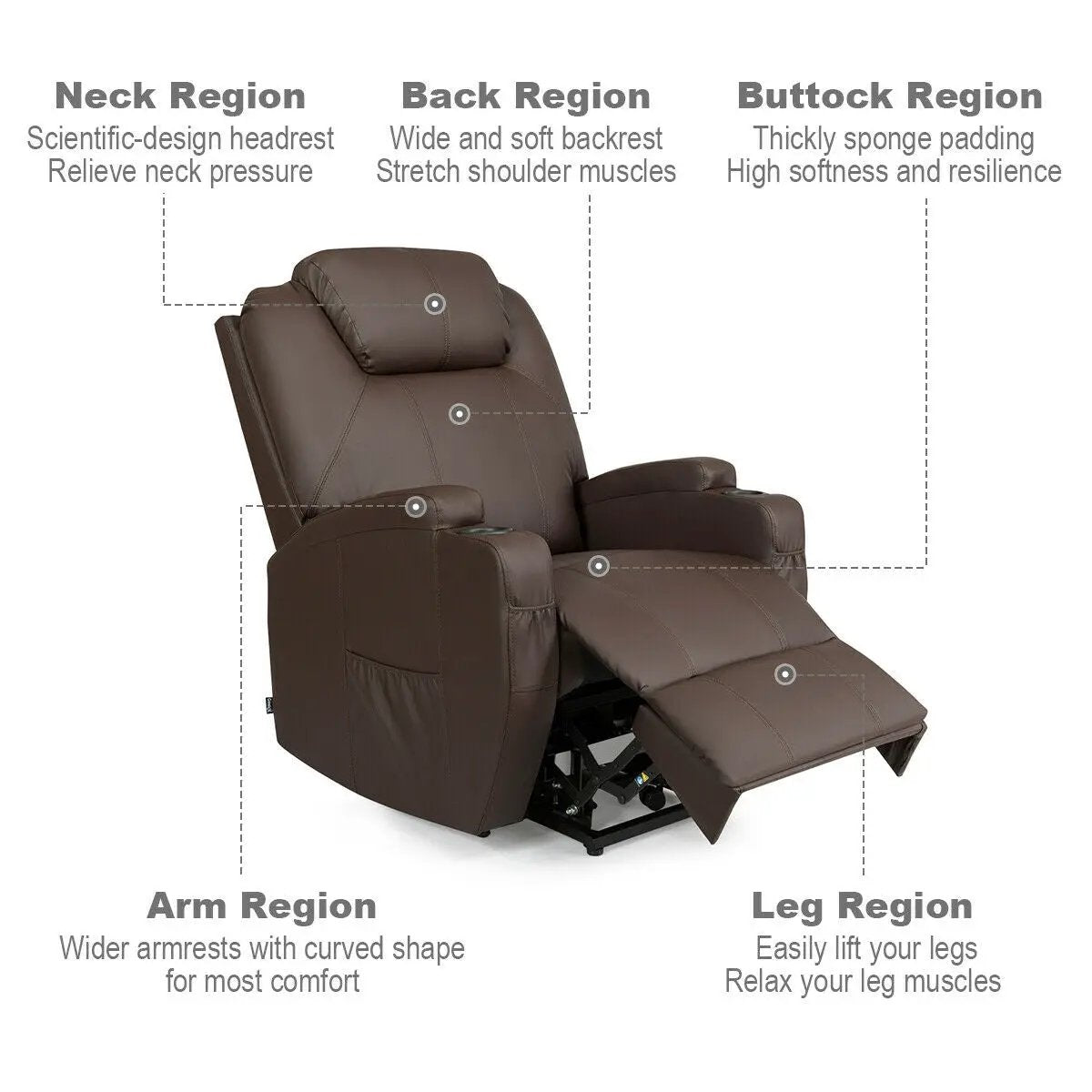 Power Lift Recliner Chair with Massage and Heat for Elderly with Remote Control, photo 11 of 16