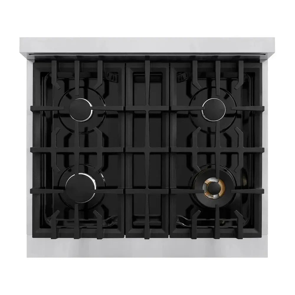ZLINE 30" Dual Fuel Range, Gas Cooktop, Electric Convection Oven Stainless Steel, CDR30 by Farmhouse Kitchen and Bath