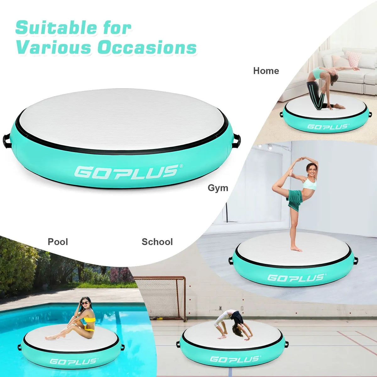 40 Inch Inflatable Round Gymnastic Mat with Electric Pump, photo 19 of 24