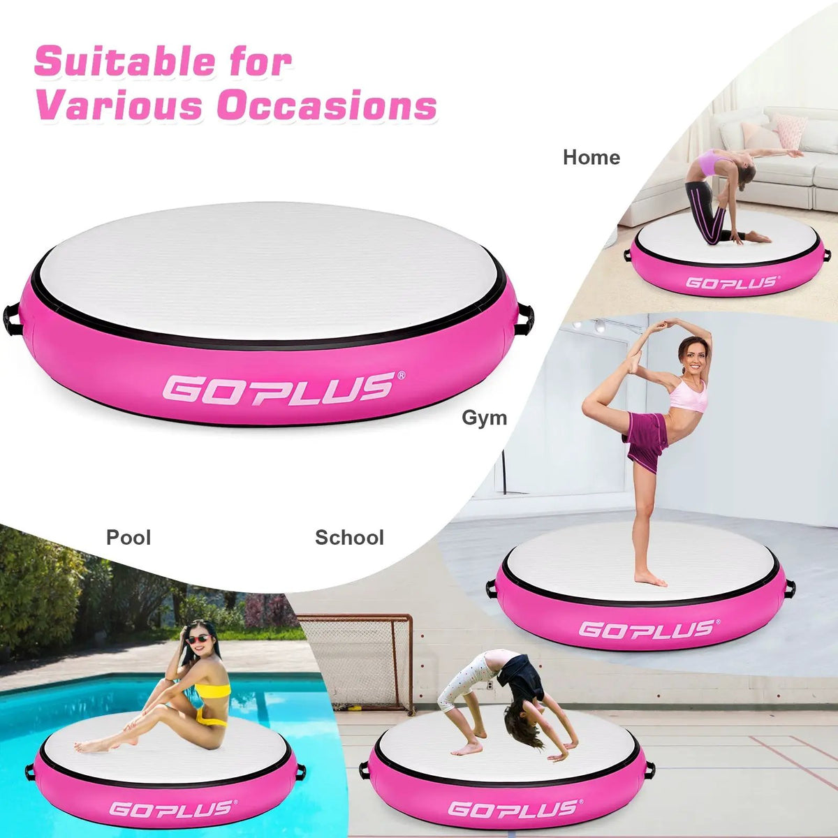 40 Inch Inflatable Round Gymnastic Mat with Electric Pump, photo 18 of 24