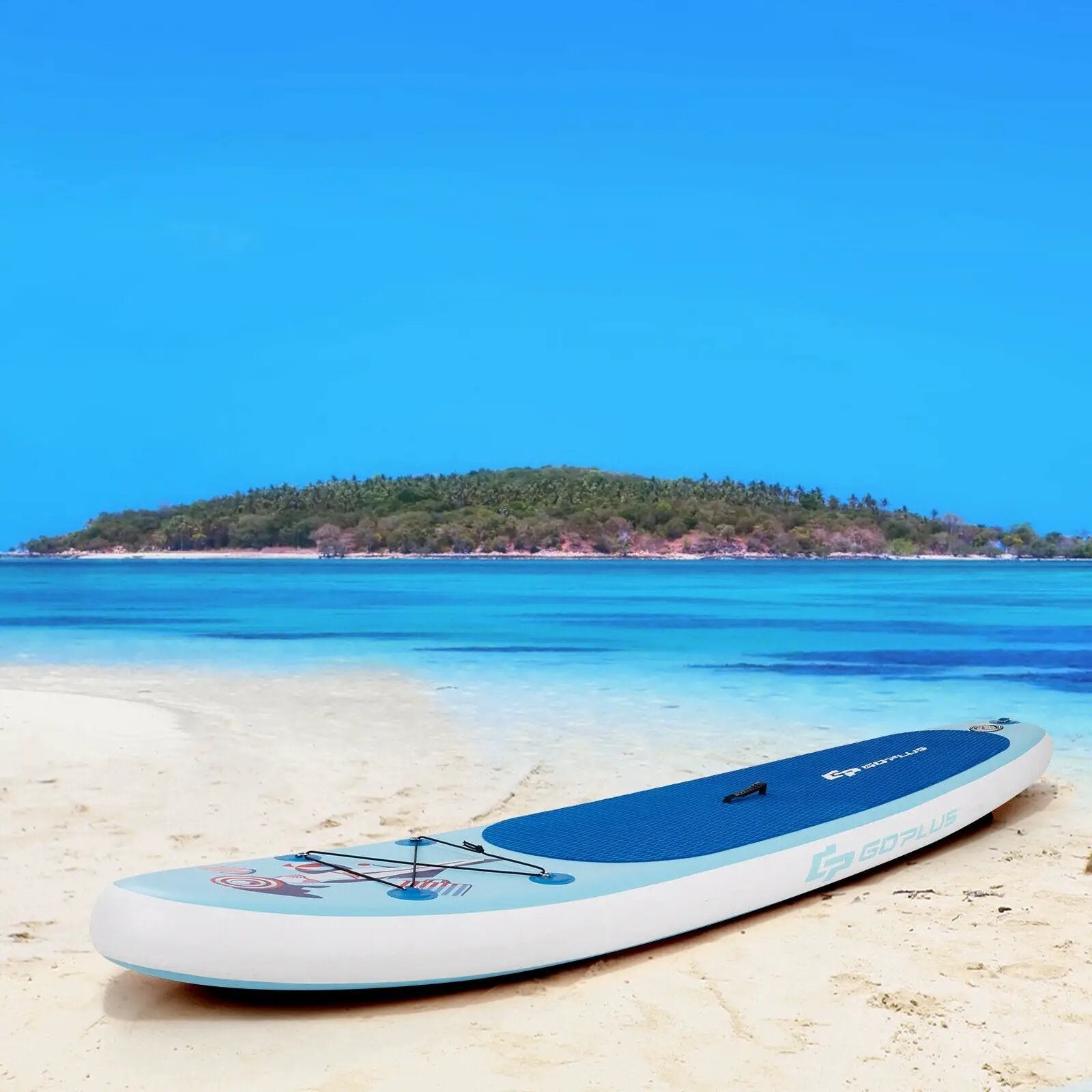 10 Feet Inflatable Stand Up Paddle Board with Adjustable Paddle Pump by DirectDeals