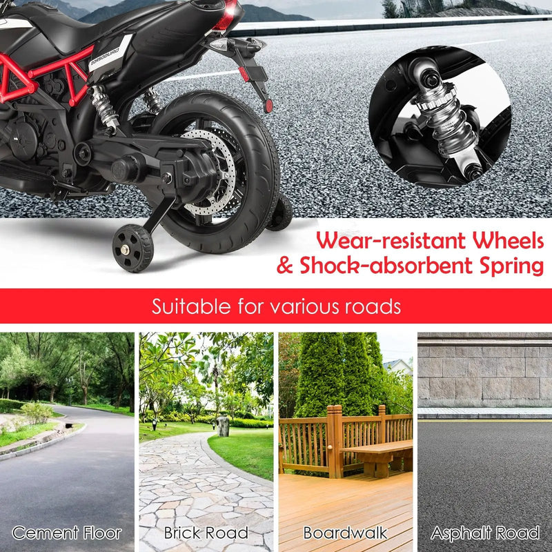 12V Kids Ride-On Motorcycle Aprilia Licensed with Sounds and Music by DirectDeals