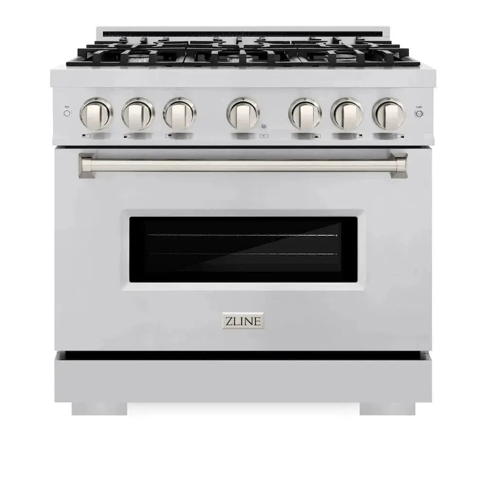 ZLINE 36" Dual Fuel Range, Gas Cooktop, Electric Convection Oven Stainless Steel, CDR36 by Farmhouse Kitchen and Bath