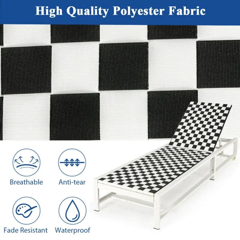 Patio Adjustable Reclining Chair Lounge Chair Chaise for Garden Deck Wheel by DirectDeals