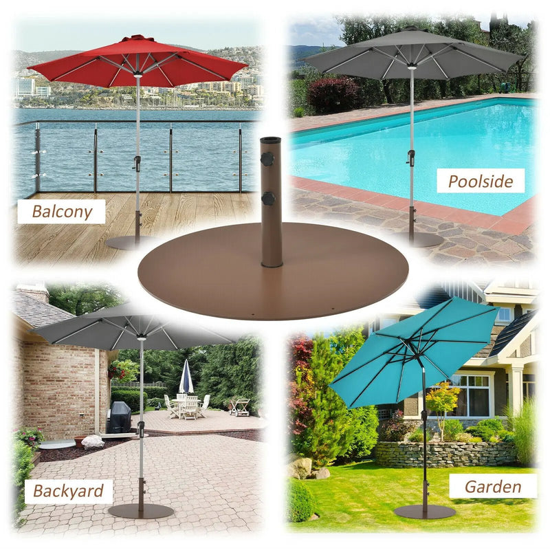 29.5 Inch Outdoor Steel Umbrella Base Stand for Backyard and Poolside by DirectDeals